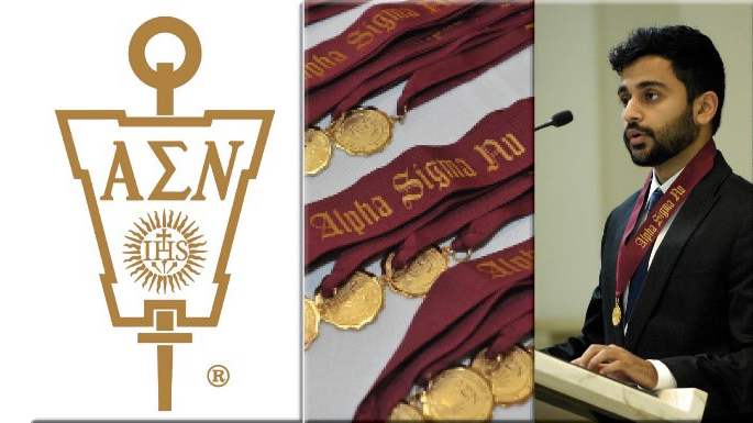 Students are invited to apply for induction into Alpha Sigma Nu (AΣN), the national Jesuit honor society.  